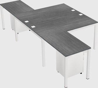 Shared l-shaped desk