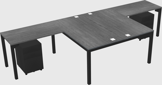 Shared l-shaped desk