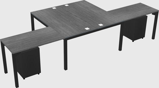 Shared l-shaped desk