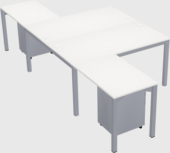 Shared l-shaped desk