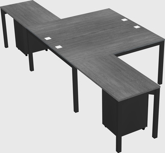 Shared l-shaped desk