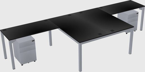 Shared l-shaped desk
