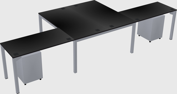 Shared l-shaped desk