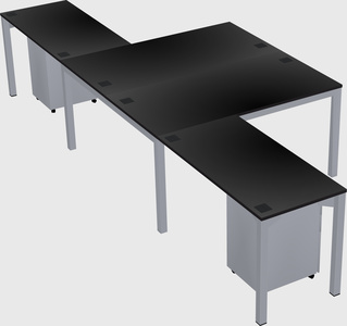 Shared l-shaped desk
