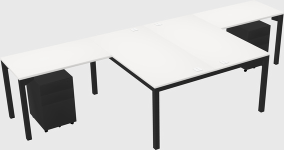 Shared l-shaped desk