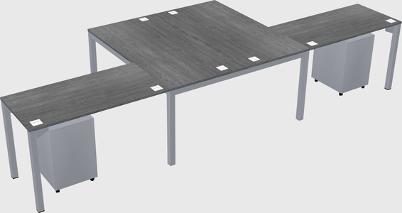 Shared l-shaped desk