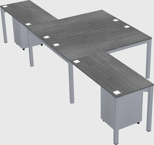 Shared l-shaped desk