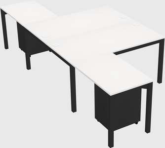 Shared l-shaped desk