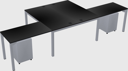 Shared l-shaped desk