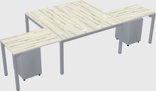 Shared l-shaped desk