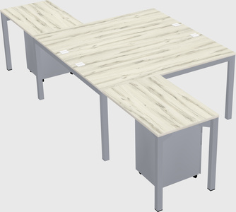 Shared l-shaped desk