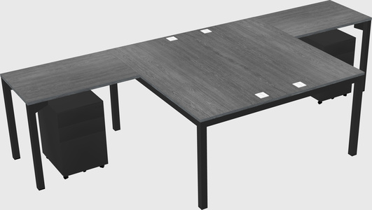 Shared l-shaped desk
