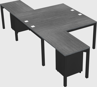 Shared l-shaped desk