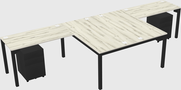Shared l-shaped desk