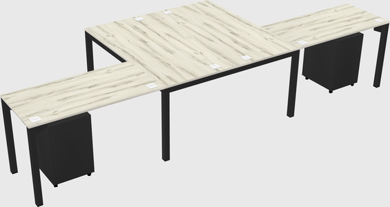 Shared l-shaped desk