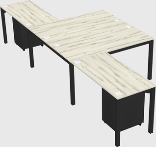 Shared l-shaped desk