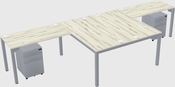 Shared l-shaped desk