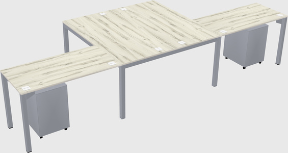 Shared l-shaped desk