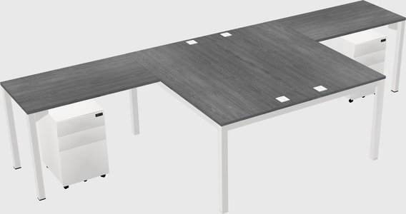 Shared l-shaped desk