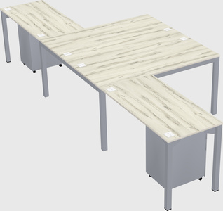 Shared l-shaped desk