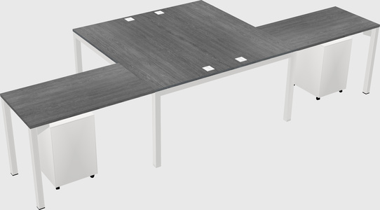 Shared l-shaped desk