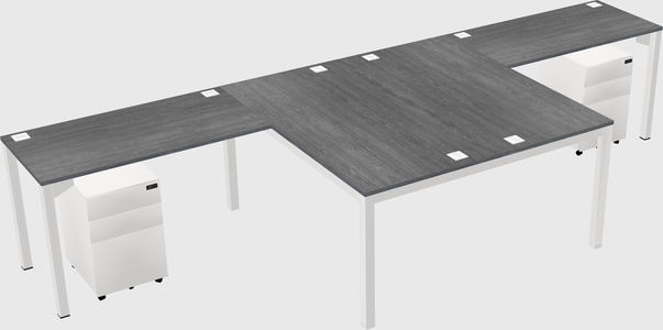 Shared l-shaped desk
