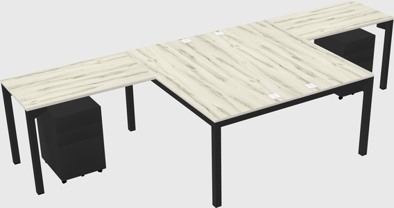 Shared l-shaped desk