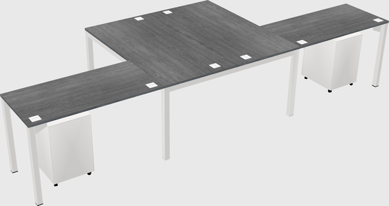 Shared l-shaped desk