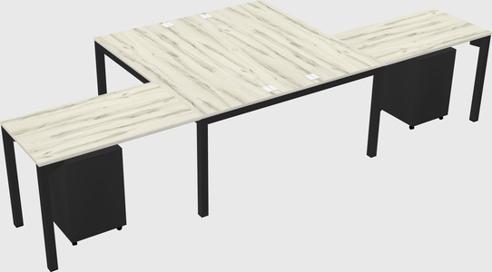 Shared l-shaped desk