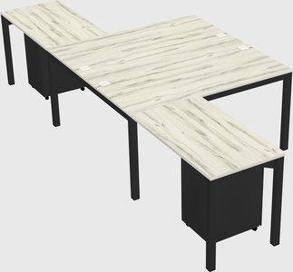 Shared l-shaped desk