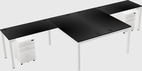 Shared l-shaped desk