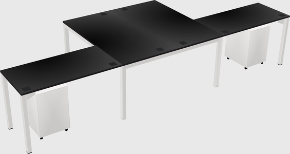 Shared l-shaped desk