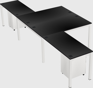 Shared l-shaped desk