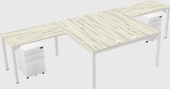 Shared l-shaped desk