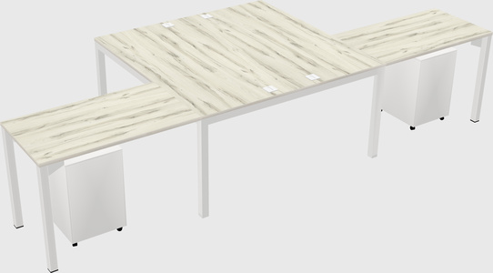 Shared l-shaped desk