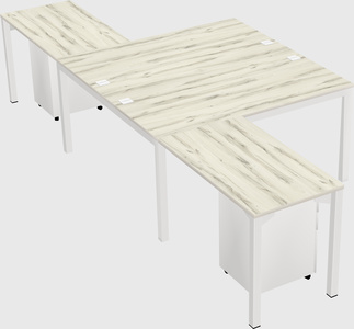 Shared l-shaped desk