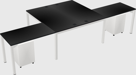Shared l-shaped desk