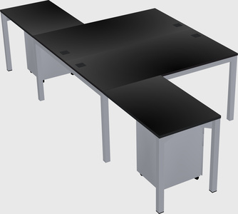 Shared l-shaped desk