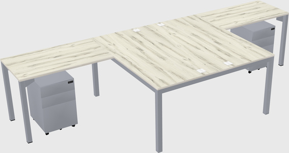 Shared l-shaped desk
