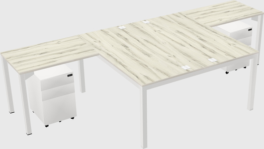 Shared l-shaped desk