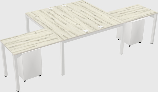 Shared l-shaped desk