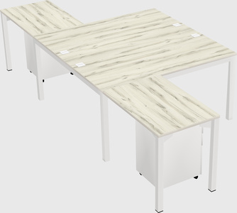 Shared l-shaped desk