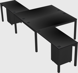 Shared l-shaped desk