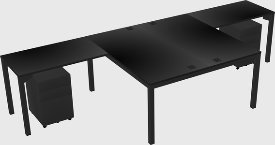 Shared l-shaped desk