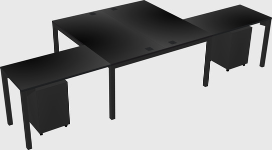 Shared l-shaped desk