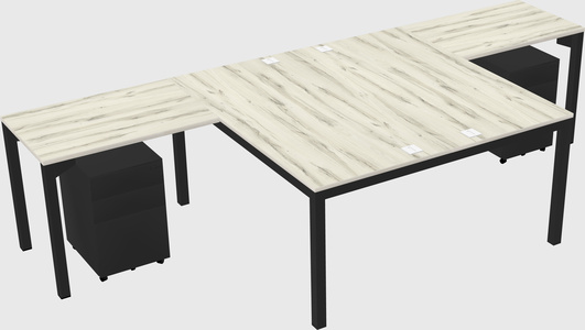 Shared l-shaped desk