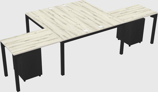 Shared l-shaped desk