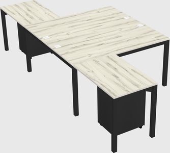 Shared l-shaped desk