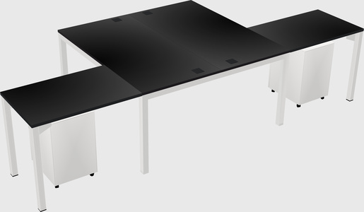 Shared l-shaped desk
