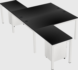 Shared l-shaped desk